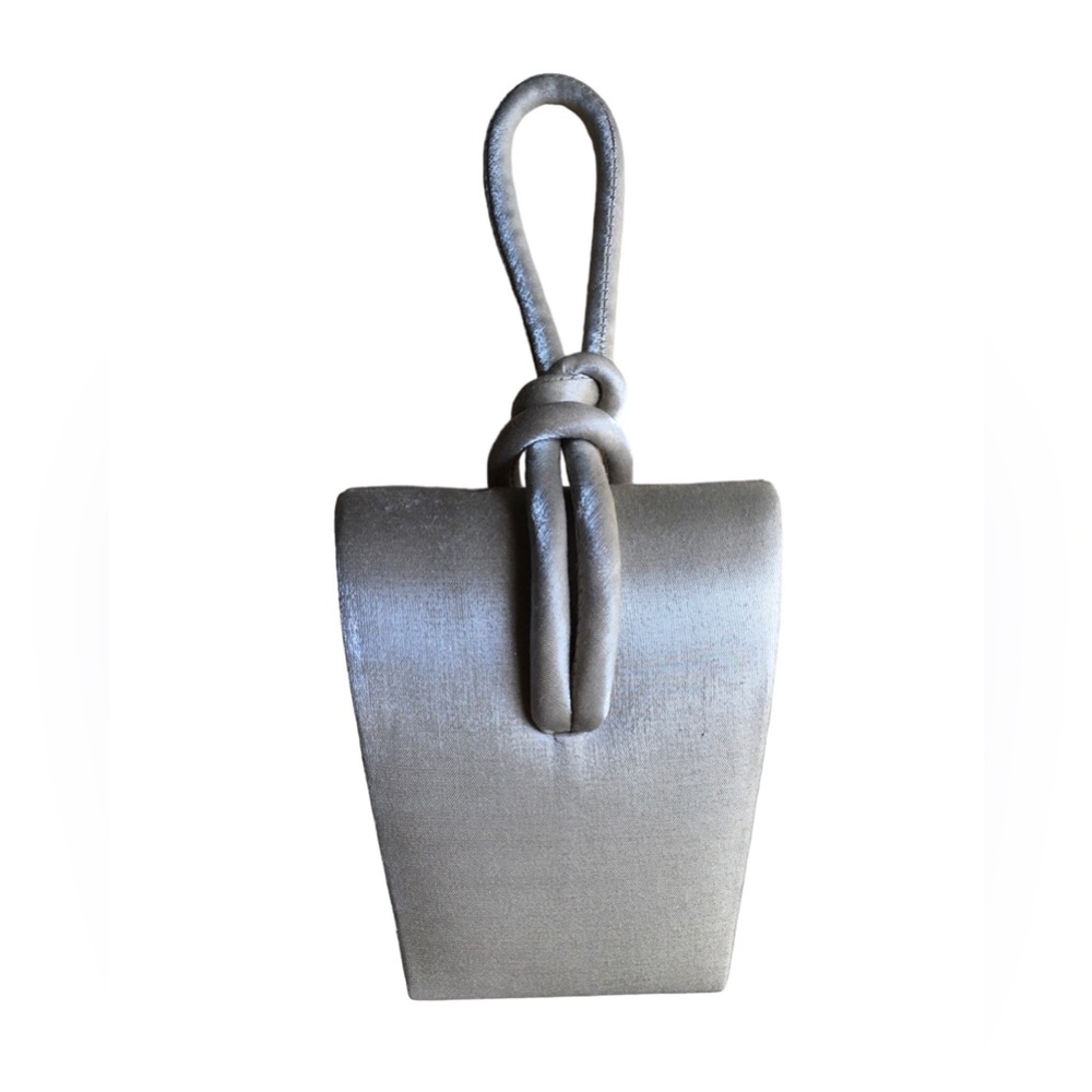 Mini Taupe Handheld Satin Clutch